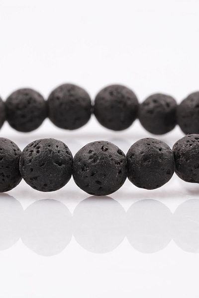 Armis 8 Mm Natural Stone Lava Stone Bracelet (mental Be Emotional Balance Stone)