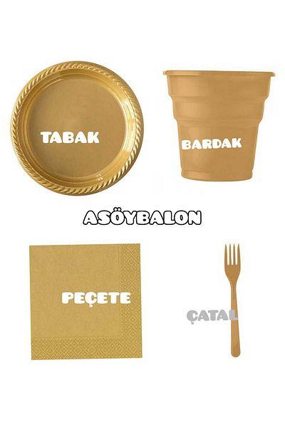 asöy Πλήρες σετ 95 τεμαχίων για 25 άτομα - Σετ χαρτοπετσέτας για πιατάκια γενεθλίων