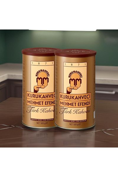 Mehmet Efendi Kuru Kahveci Mehmet Efendi Turkish Coffee Tin can 500 gr 2 Pieces (1KG)