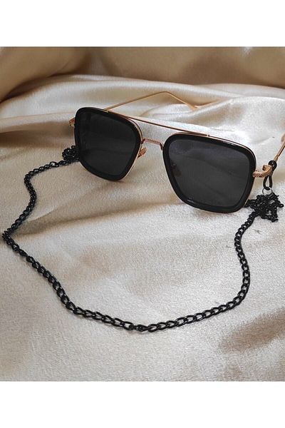 NİMBO Women's Black Glasses Chain And Sunglasses Accessory