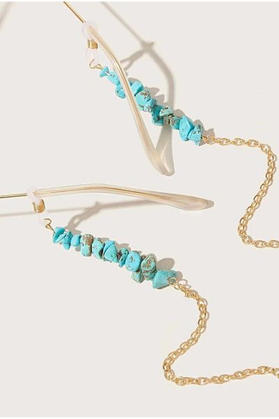 imperial accessories Turquoise Broken Natural Stone Glasses Chain