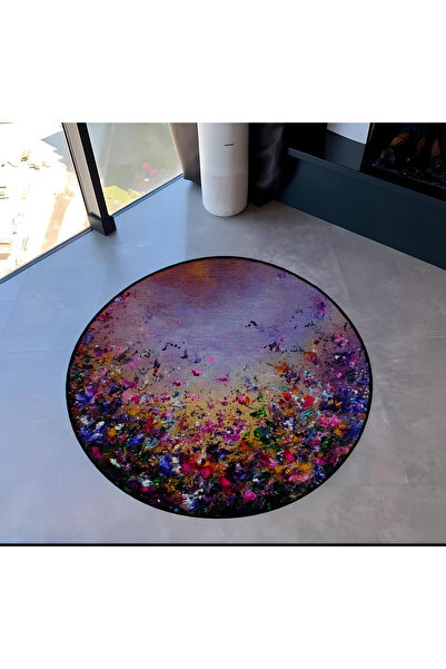 Rugs Modern Halı سجادة زهور تجريدية متعددة الألوان منقوشة بنقوش زهور مستديرة ...