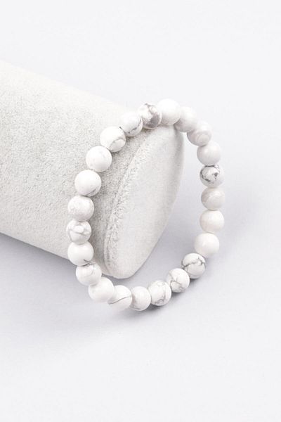Armis 8 Mm Natural Stone Howlite Stone Bracelet