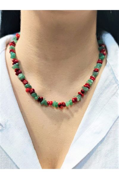 Armis Aventurine Coral Natural Necklace Bracelet [set]