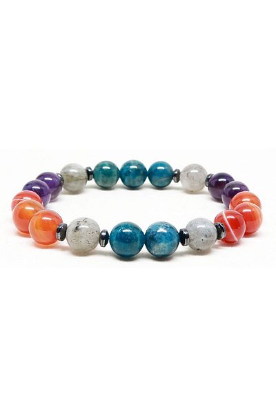 Armis Natural Stone Student Success - Amethyst, Apatite, Agate and Labradorite Bracelet