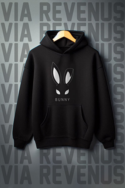 Vordevia Bunny Štampano Oversize kroj Sa kapuljačom Dukserica - Kengur džep, ...