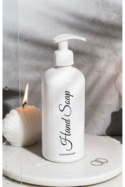 LALEZEN HOME Πλαστικό μπουκάλι 500ml Λευκό Σαπούνι με Ετικέτα
