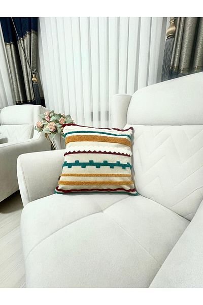 HD HOME COLLECTİON Velvet Punch Throw Pillow Cover Ethnic Pattern
