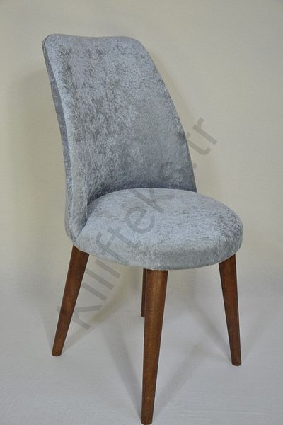 kılıfteks Κάλυμμα καρέκλας Velvet Grey Retro Οβάλ