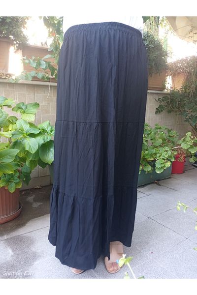 hoaryage Fusta etnică boemă - Rochie de plajă de vacanță cu talie elastică și volane în 3 straturi