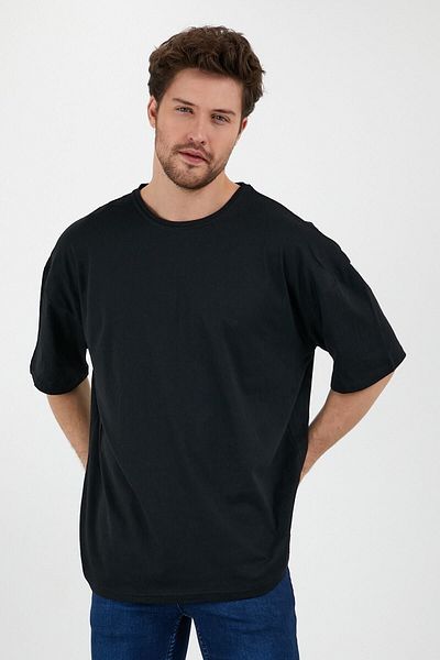 Pasage Unisex Black Oversize Loose Cut Tshirt