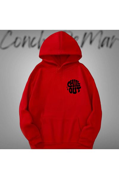 Vordevia Суитшърт с щампа Chill Out Oversize - Свободна кройка