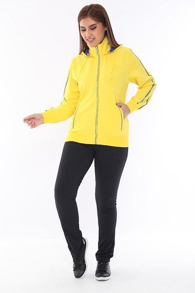 SOCCER Plus Size Hooded Women's Tracksuit Set 21529