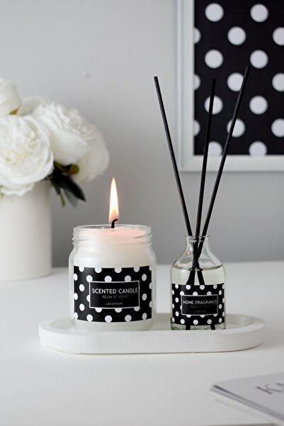 LALEZEN HOME Polka-dot Çiçekli Kokular Serisi Koku & Mum Set