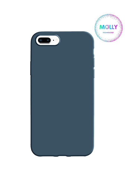 Molly iPhone 8 PLUS İçin Kot Mavisi Liquid İçi Kadife Silikon Kılıf