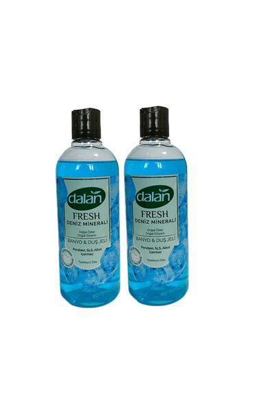 Dalan Fresh Natural Flower Extracts Natural Glycerin Shower Gel Sea Mineral Fragrance Refreshing Effect 2 Pieces X 500ml