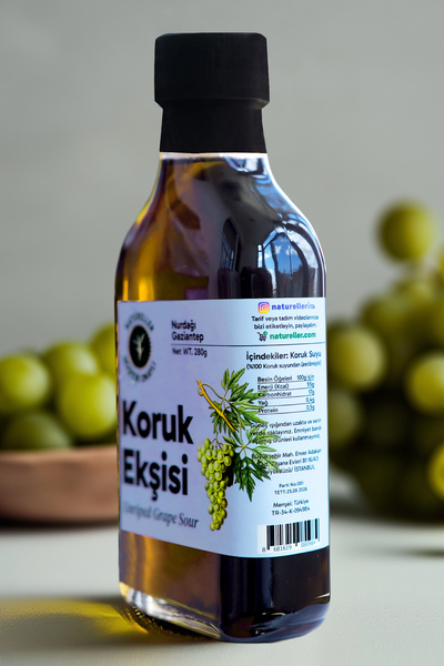 Natureller Sumak Ekşisi ve Koruk Ekşisi %100 Saf - Tatlı Ekşi Hasat (2 Adet) 280 gr