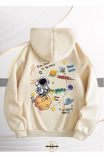 Risil-Nu Company Unisex New Season Trend - Φούτερ με 3 νήματα Galaxy Back Printed Oversize