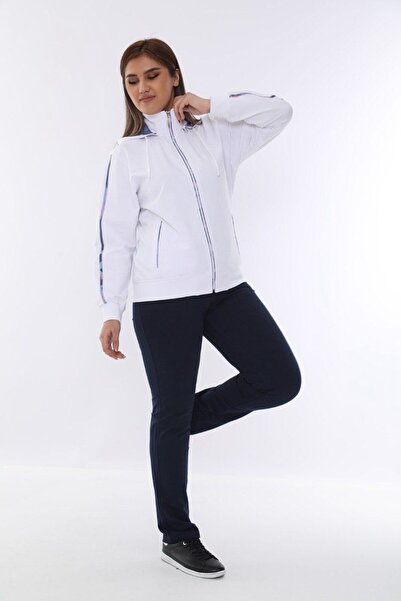 SOCCER Plus Size Hooded Women's Tracksuit Set 21529