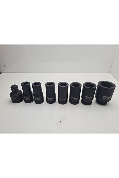 GERMANY 9 pc 3/4 uzun siyah ağır lokma seti ( 17 19 21 24 27 32 41) +düşürücü adaptör