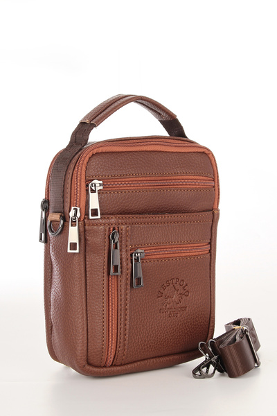 By Hakan West Polo 6049 - Shoulder and Hand Bag Tan Messenger Bag