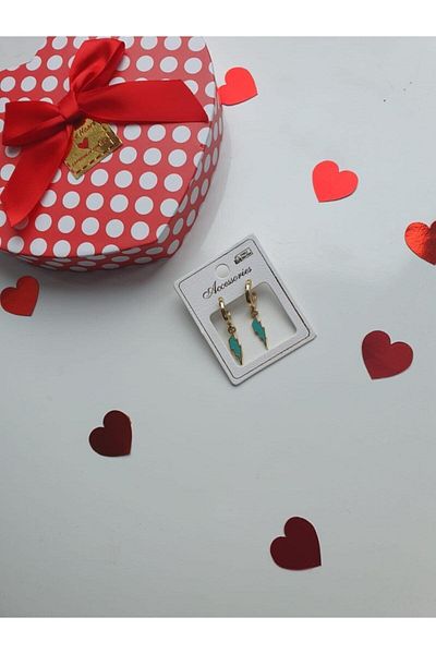 sema aksesuar Lightning Blue Detail Earrings