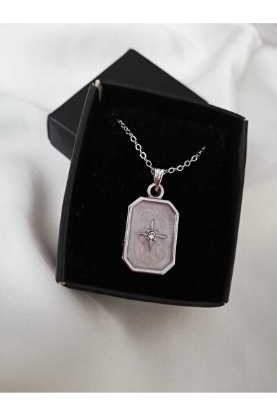 Judas Takı Women's Gray Enameled Polar Star Necklace
