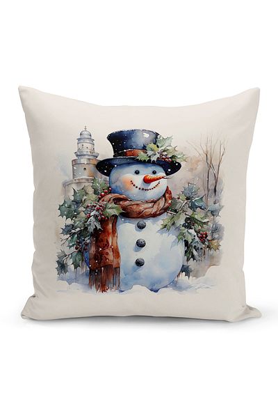 Bertille Home New Year Series Double Sided Digital Printed Throw Pillow Case (Christmas Christmas Cushion Cover)