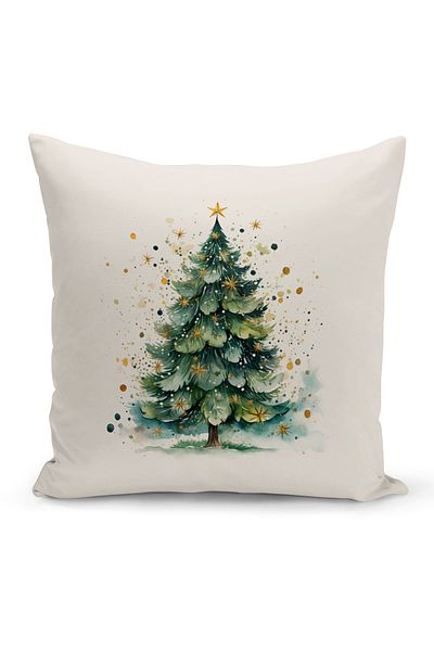 Bertille Home New Year Series Double Sided Digital Printed Throw Pillow Case (Christmas Christmas Cushion Cover)