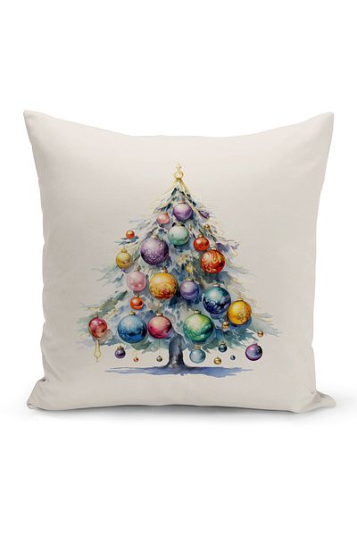 Bertille Home New Year Series Double Sided Digital Printed Throw Pillow Case (Christmas Christmas Cushion Cover)