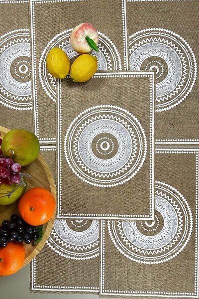 SepetçiBaba Set of 6 Ethnic Pattern Linen Placemat