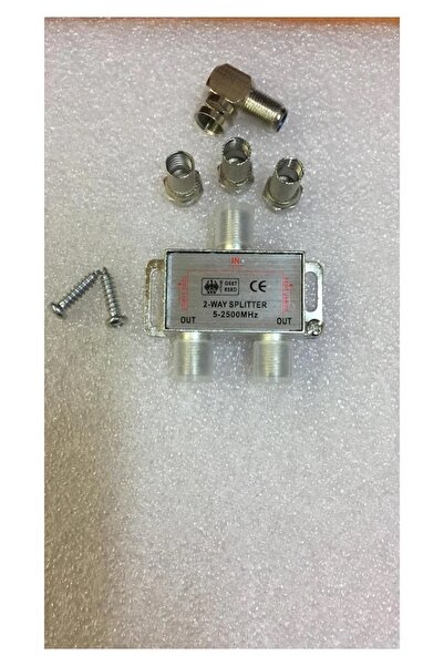 Vwin 2'li Tv Splitter Uydu Anten Çoklayıcı, 3 Adet F Konnektör ve 1 Adet L Tipi Konnektör "TAK ÇALŞITIR"