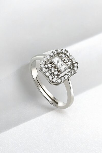 jelux silver Gümüş 925 Ayar Pırlanta Montür Zirkon Baget Taşlı Ayarlanabilir ...