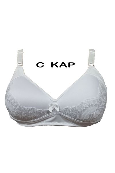 A&K ZÜMRA Σουτιέν White Lace Sponge Lifting C Cup - Χωρίς σύρμα χωρίς στήριγμα