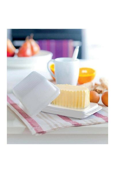 Tupperware Butter Food Eco Butter Margarine Storage Container with Lid Hsgl White