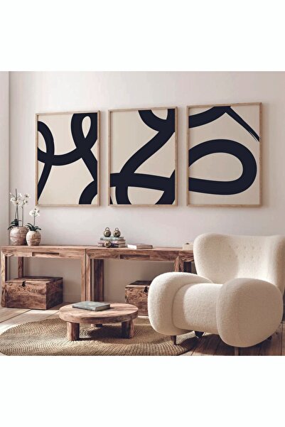 woodhomeworks Pictură Decorativă În Cadru Negru Alb Modern Casa Acasă Sufragerie Dormitor Decor Balcon