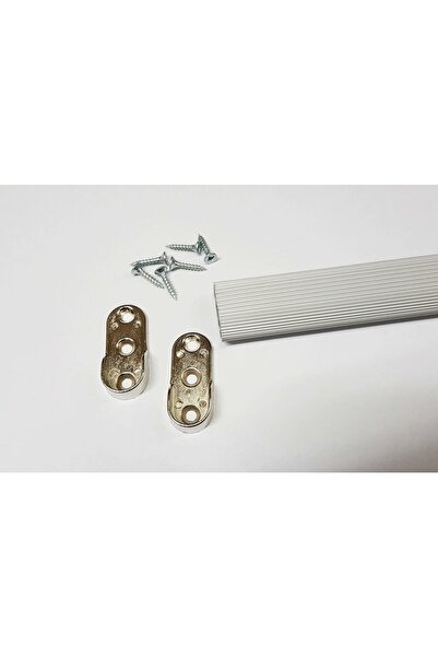 Şahin Gardırop Elbise Askı Borusu Alüminyum Dolap Borusu Oval 1 Adet 60 Cm Ve 2 Adet Boru Başlığı