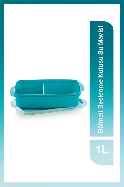 Tupperware Water Blue 1L Compartmented Lunch Box