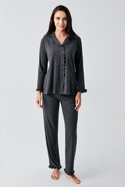 Artış Stretchy Cotton Fabric Long Sleeve Women's Maternity Pajamas Set