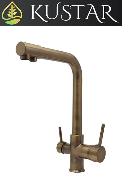 KUSTAR Antique Antique Kitchen Sink Faucet with 3 Way Purification Outlet On Off Hot Cold Drinking Water Outlet