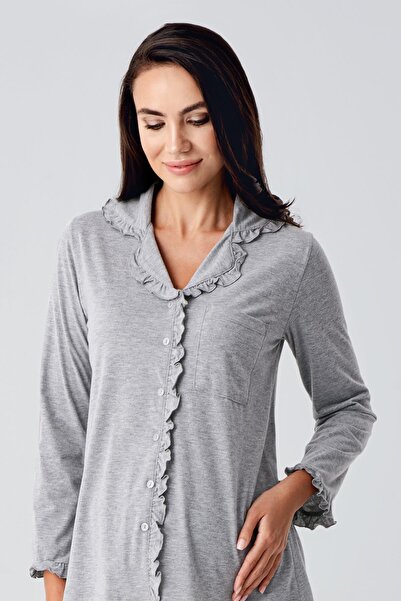 Artış Stretchy Cotton Fabric Long Sleeve Women's Maternity Pajamas Set