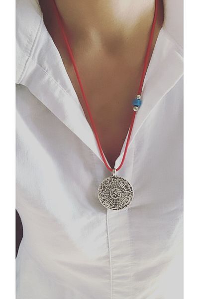 by özllem Red Cartoon Large Talisman Necklace
