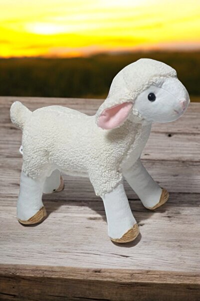 Hey Me Lisa Sevimli Kuzu 60 cm Kuzucuk Peluş  Oyuncak ve Uyku Arkadaşı