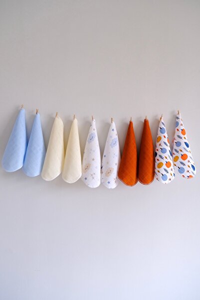 runbaby 10 قطع من قماش الموسلين Run Baby - مجموعة مناديل فم الطفل وقماش العرق