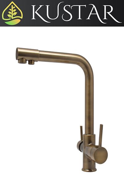 KUSTAR Antique Antique Kitchen Sink Faucet with 3 Way Purification Outlet On Off Hot Cold Drinking Water Outlet