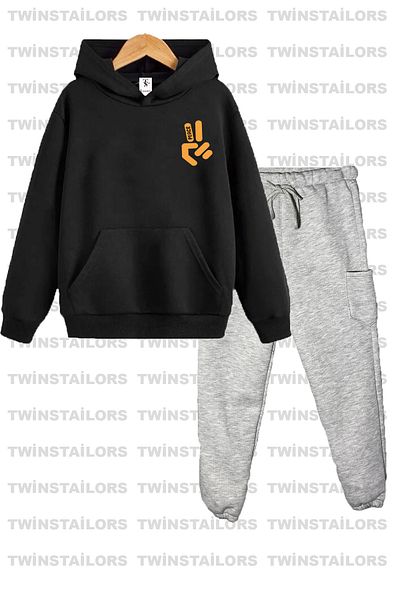 twins tailors Set de trening pentru copii unisex cu imprimeu Peace