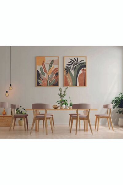 woodhomeworks Ahşap 2'li Çerçeveli Dekoratif Tablo Home Ev Salon Oturma Odası...