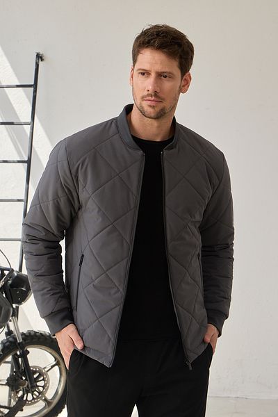 Danger Μπουφάν Anthracite Ανδρικό γιακά Bomber