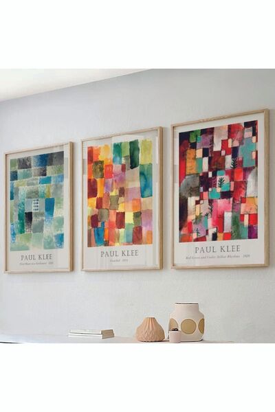 woodhomeworks Ahşap Çerçeveli 3 Lü Soyut Tablo Home Ev Salon Oturma Odası Yat...