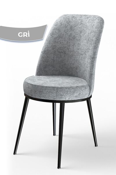 Canisa Concept Dexa Serisi Mutfak Sandalyesi, Gri Sandalye Ayaklar Siyah